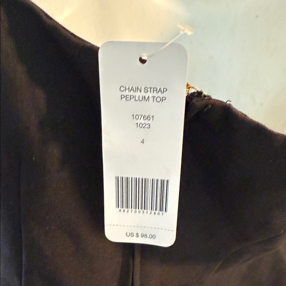 bebe NWT Black Halter Top with Gold Chain Straps - Picture 3 of 5